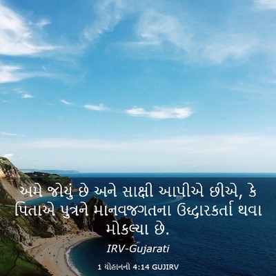 Picture 03 - 1 યોહાનનો 4:14 GUJIRV - અમે જોયું છે અને - Bible Verse Picture