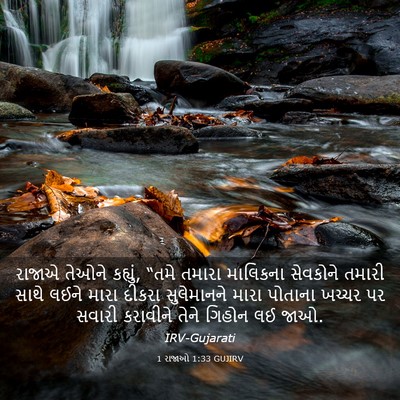 Picture 03 - 1 રાજાઓ 1:33 GUJIRV - રાજાએ તેઓને - Bible Verse Picture