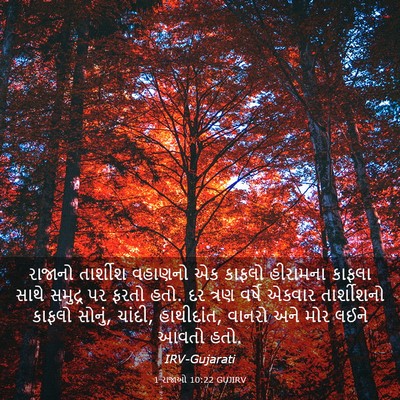 Picture 03 - 1 રાજાઓ 10:22 GUJIRV - રાજાનો તાર્શીશ - Bible Verse Picture