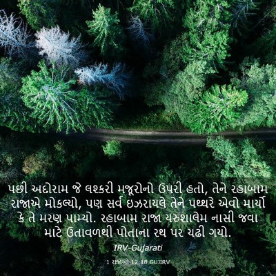 Picture 03 - 1 રાજાઓ 12:18 GUJIRV - પછી અદોરામ જે - Bible Verse Picture