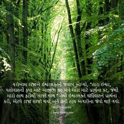 Picture 03 - 1 રાજાઓ 13:6 GUJIRV - યરોબામ રાજાએ - Bible Verse Picture