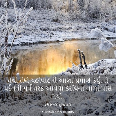 Picture 03 - 1 રાજાઓ 17:5 GUJIRV - તેથી તેણે - Bible Verse Picture