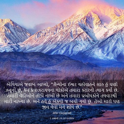 Picture 03 - 1 રાજાઓ 19:10 GUJIRV - એલિયાએ જવાબ આપ્યો, - Bible Verse Picture