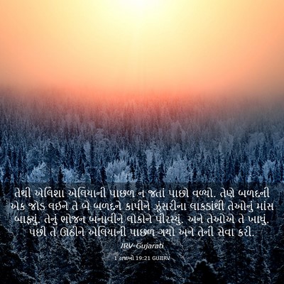 Picture 03 - 1 રાજાઓ 19:21 GUJIRV - તેથી એલિશા - Bible Verse Picture