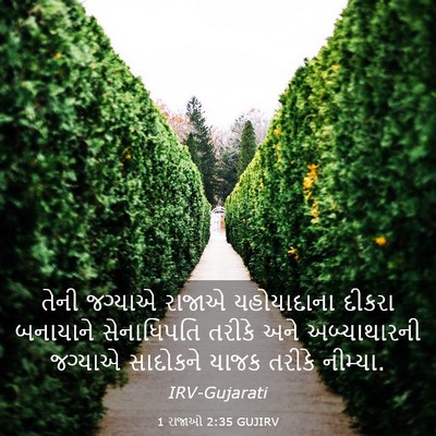Picture 03 - 1 રાજાઓ 2:35 GUJIRV - તેની જગ્યાએ રાજાએ - Bible Verse Picture