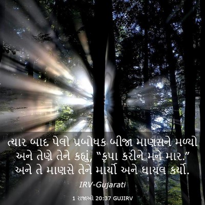 Picture 03 - 1 રાજાઓ 20:37 GUJIRV - ત્યાર બાદ પેલો - Bible Verse Picture