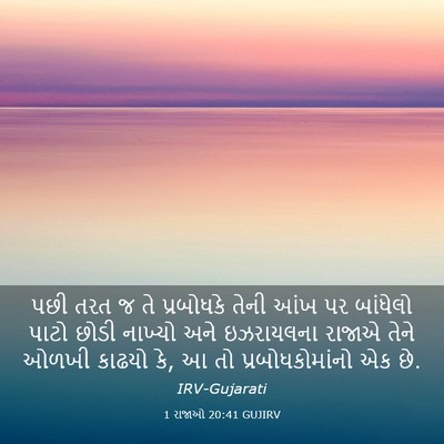 Picture 03 - 1 રાજાઓ 20:41 GUJIRV - પછી તરત જ તે - Bible Verse Picture
