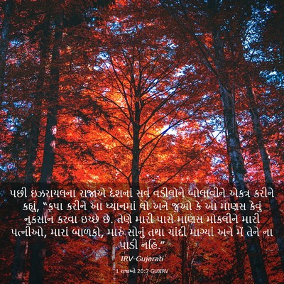 Picture 03 - 1 રાજાઓ 20:7 GUJIRV - પછી ઇઝરાયલના - Bible Verse Picture