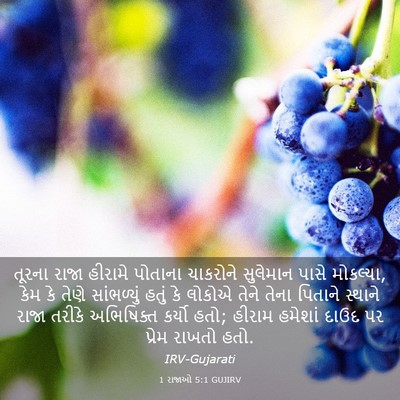 Picture 03 - 1 રાજાઓ 5:1 GUJIRV - તૂરના રાજા હીરામે - Bible Verse Picture