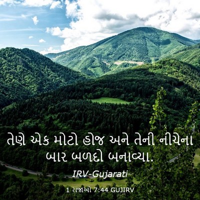 Picture 03 - 1 રાજાઓ 7:44 GUJIRV - તેણે એક મોટો હોજ - Bible Verse Picture