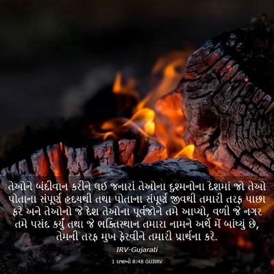 Picture 03 - 1 રાજાઓ 8:48 GUJIRV - તેઓને બંદીવાન - Bible Verse Picture