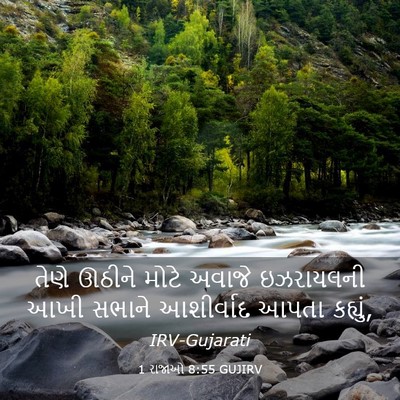 Picture 03 - 1 રાજાઓ 8:55 GUJIRV - તેણે ઊઠીને મોટે - Bible Verse Picture