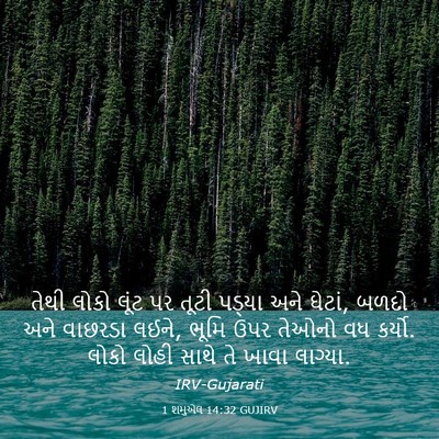 Picture 03 - 1 શમુએલ 14:32 GUJIRV - તેથી લોકો લૂંટ પર - Bible Verse Picture