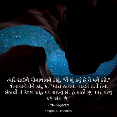 Picture 03 - 1 શમુએલ 14:43 GUJIRV - ત્યારે શાઉલે - Bible Verse Picture