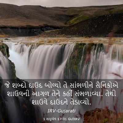 Picture 03 - 1 શમુએલ 17:31 GUJIRV - જે શબ્દો દાઉદ - Bible Verse Picture