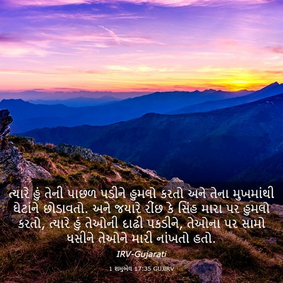 Picture 03 - 1 શમુએલ 17:35 GUJIRV - ત્યારે હું તેની - Bible Verse Picture