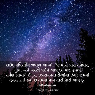 Picture 03 - 1 શમુએલ 17:45 GUJIRV - દાઉદે પલિસ્તીને - Bible Verse Picture