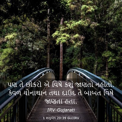 Picture 03 - 1 શમુએલ 20:39 GUJIRV - પણ તે છોકરો એ વિષે - Bible Verse Picture