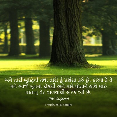 Picture 03 - 1 શમુએલ 25:33 GUJIRV - અને તારી બુદ્ધિની - Bible Verse Picture