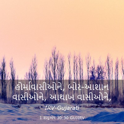 Picture 03 - 1 શમુએલ 30:30 GUJIRV - હોર્માવાસીઓને, - Bible Verse Picture