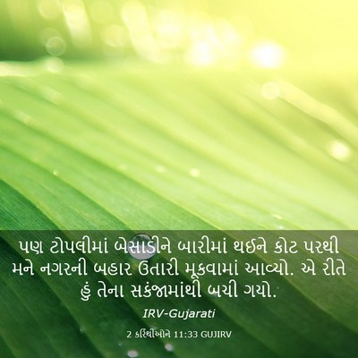 Picture 03 - 2 કરિંથીઓને 11:33 GUJIRV - પણ ટોપલીમાં - Bible Verse Picture
