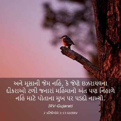 Picture 03 - 2 કરિંથીઓને 3:13 GUJIRV - અને મૂસાની જેમ નહિ, - Bible Verse Picture