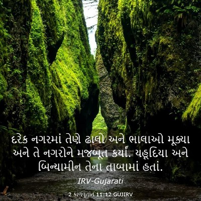 Picture 03 - 2 કાળવૃતાંત 11:12 GUJIRV - દરેક નગરમાં તેણે - Bible Verse Picture