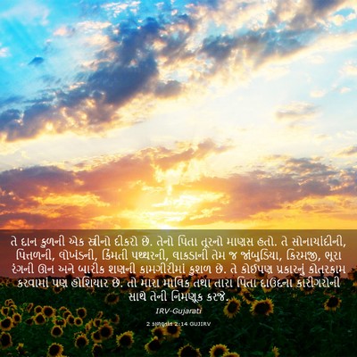 Picture 03 - 2 કાળવૃતાંત 2:14 GUJIRV - તે દાન કુળની એક - Bible Verse Picture