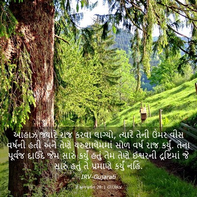 Picture 03 - 2 કાળવૃતાંત 28:1 GUJIRV - આહાઝ જ્યારે રાજ - Bible Verse Picture