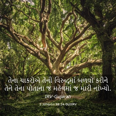 Picture 03 - 2 કાળવૃતાંત 33:24 GUJIRV - તેના ચાકરોએ તેની - Bible Verse Picture