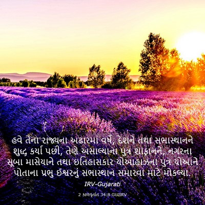 Picture 03 - 2 કાળવૃતાંત 34:8 GUJIRV - હવે તેના રાજ્યના - Bible Verse Picture