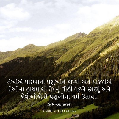 Picture 03 - 2 કાળવૃતાંત 35:11 GUJIRV - તેઓએ પાસ્ખાનાં - Bible Verse Picture