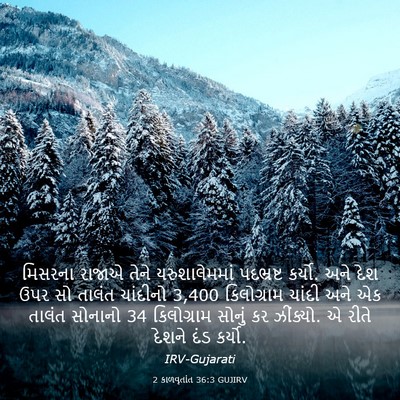 Picture 03 - 2 કાળવૃતાંત 36:3 GUJIRV - મિસરના રાજાએ તેને - Bible Verse Picture