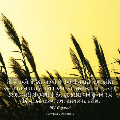 Picture 03 - 2 કાળવૃતાંત 7:20 GUJIRV - તો મેં તમને જે દેશ - Bible Verse Picture