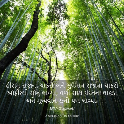 Picture 03 - 2 કાળવૃતાંત 9:10 GUJIRV - હીરામ રાજાના - Bible Verse Picture