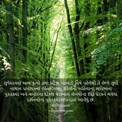 Picture 03 - 2 કાળવૃતાંત 9:29 GUJIRV - સુલેમાનનાં અન્ય - Bible Verse Picture