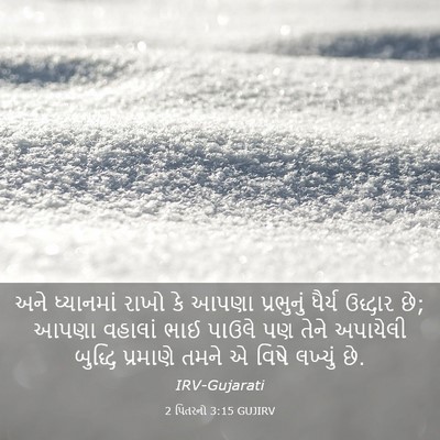 Picture 03 - 2 પિતરનો 3:15 GUJIRV - અને ધ્યાનમાં રાખો - Bible Verse Picture