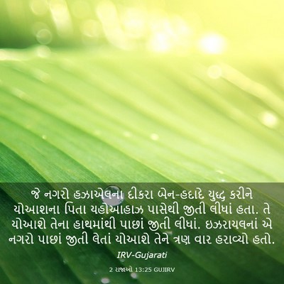 Picture 03 - 2 રાજાઓ 13:25 GUJIRV - જે નગરો હઝાએલના - Bible Verse Picture