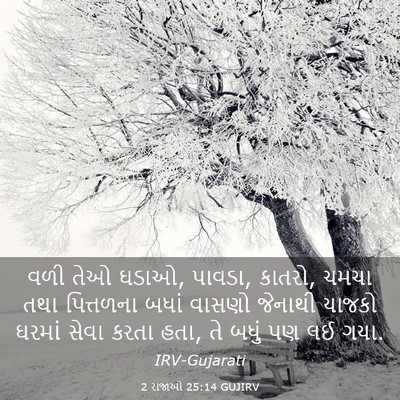 Picture 03 - 2 રાજાઓ 25:14 GUJIRV - વળી તેઓ ઘડાઓ, - Bible Verse Picture