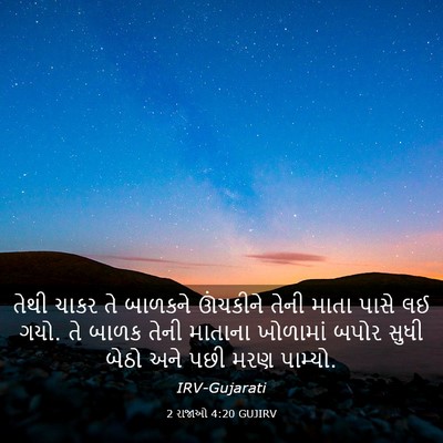 Picture 03 - 2 રાજાઓ 4:20 GUJIRV - તેથી ચાકર તે - Bible Verse Picture