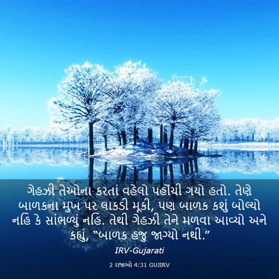 Picture 03 - 2 રાજાઓ 4:31 GUJIRV - ગેહઝી તેઓના કરતાં - Bible Verse Picture