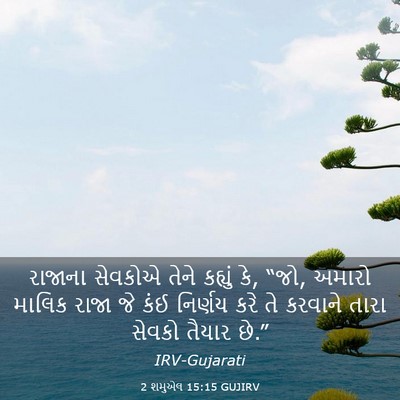 Picture 03 - 2 શમુએલ 15:15 GUJIRV - રાજાના સેવકોએ - Bible Verse Picture
