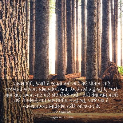 Picture 03 - 2 શમુએલ 18:18 GUJIRV - આબ્શાલોમે, જયારે - Bible Verse Picture