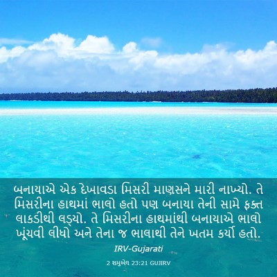 Picture 03 - 2 શમુએલ 23:21 GUJIRV - બનાયાએ એક દેખાવડા - Bible Verse Picture