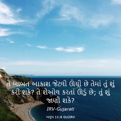 Picture 03 - અયૂબ 11:8 GUJIRV - તે બાબત આકાશ જેટલી - Bible Verse Picture