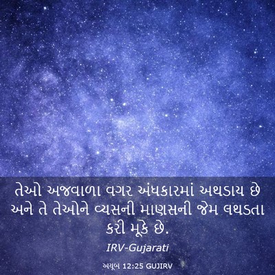 Picture 03 - અયૂબ 12:25 GUJIRV - તેઓ અજવાળા વગર - Bible Verse Picture