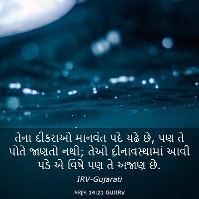 Picture 03 - અયૂબ 14:21 GUJIRV - તેના દીકરાઓ - Bible Verse Picture