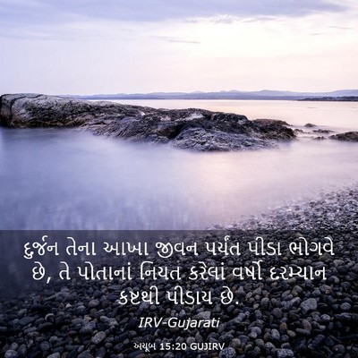 Picture 03 - અયૂબ 15:20 GUJIRV - દુર્જન તેના આખા - Bible Verse Picture