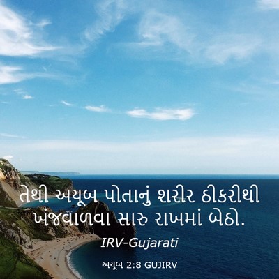 Picture 03 - અયૂબ 2:8 GUJIRV - તેથી અયૂબ પોતાનું - Bible Verse Picture