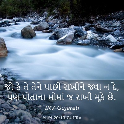 Picture 03 - અયૂબ 20:13 GUJIRV - જો કે તે તેને પાછી - Bible Verse Picture